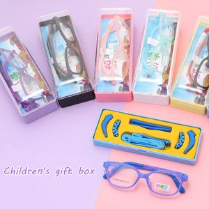 Fashion Sunglasses Frames Optical Children Glasses Frame TR90 Silicone Flexible Protective Kids Rope Diopter Eyeglasses Rubber