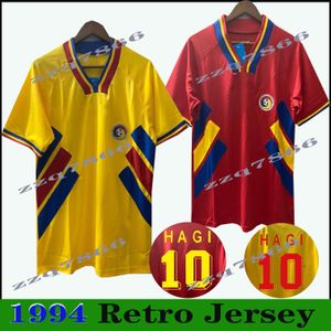 1994 Retro Edition Rumunia Hagi Soccer Jersey 94 World Cup Romsias Home Red 6 Chiches 10 Maxim Soccer Shirts Away Yellow # 9 Raducioiu Footbal Classic Unifom