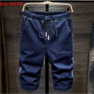 Drect Sell Summer New Jeans Big Men's Half length Pants High Quality Cotton Shorts Extra Large Super Big Plus Size L-6XL 7XL X0601