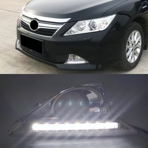 2Pcs Car LED DRL Daytime Running Light Fog lamp Turn signal For Toyota Camry 2012 2013 2014 With Chromed Cover