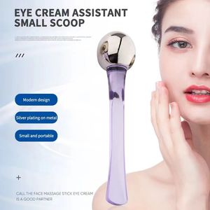 Grossistnivå Eye Roller Massage Stick Eyes Cream Applicator Cosmetic Spatula Anti Wrinkle Facial Spoon Gold Alloy Face Tunn Hudvårdsverktyg