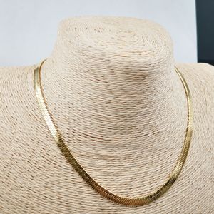 ファッションゴールデンブラックフラットスネークチェーンチェーンヘリンボーンチョーカーネックレス用女性ギフトステンレス鋼5mm cm
