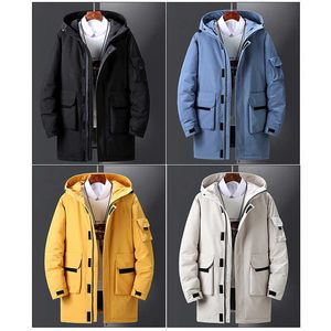 Piumino da uomo allungato Moda Inverno Caldo Spessore 90% Piumino d'anatra bianco Parka Piumino invernale da uomo maschile con cappuccio 211015