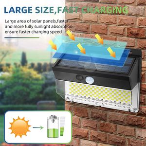 Lampada solare a led 262led Faretto con sensore di movimento PIR impermeabile per corpo umano per arredamento da giardino