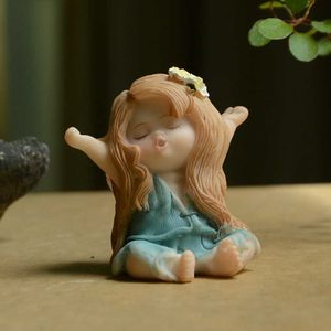 Codzienna kolekcja Cute Baby Figurine Fairy Ogrodowy Dekoracji Anioł Miniaturowy Dom Ornament Girl Festival Gifts 210804