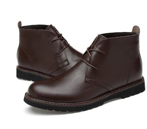 Мужчины роскошные сапоги кожа зимние винтажные стиль лодыжки ботинок мужские Мартенс кружев обувь мода повседневная обувь ботас готов