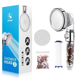 3 Modes Replaceable Panel Water Saving SPA Shower Head Set Filter Spray Nozzle High Pressure Showerheads Bathroom with Gift Box 210724