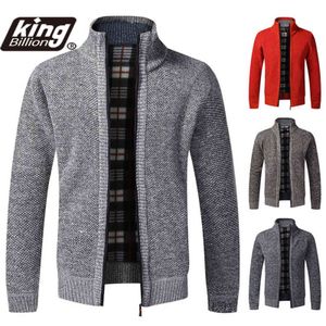 Top Quality 2021 Autumn Winter New Men's Jacket Slim Fit Stand Collar Zipper Jacket Men Solid Cotton Thick Warm Sweater Y1106