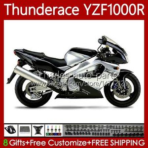 Тело для Yamaha Thunderace YZF1000R YZF 1000R 1000 R 96-07 Bodywork 87NO.56 YZF-1000R 1996 2003 2004 2005 2006 2007 YZF1000-R 96 97 98 99 00 01 02 07 Черное серебряное обтекатель