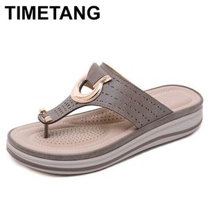 Timetang Ladies Flipflopcork 가죽 슬리퍼 여성 홈 신발 사무실 슬리퍼 스무스 블립 플립 플립 플립 Flip veranopara Mujer Y200423 Gai Gai Gai