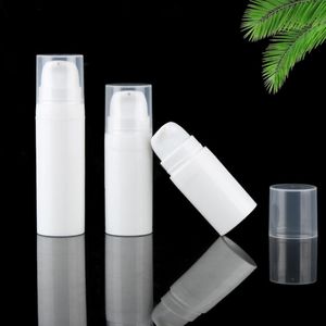 5 ml 10 ml vit luftfri lotion pumpflaskor mini prov och testflaska behållare kosmetisk förpackning