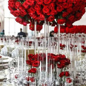 Moderna Clear Crystal Flor Stand Decorative Flor Arranjo CentralPiece para decoração de evento de festa de casamento Senyu921