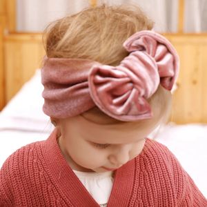 Pasgeboren fluwelen haar boog hoofdband kinderen meisjes brede tulband hoofdbanden baby hoofd wraps cadeau Kerst haaraccessoires
