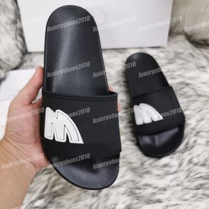 Hot sale-Mens Womens Summer Sandals Beach Slippers Slide Men Ladies Casual Letter Print Leather Flip Flops With Box 35-45