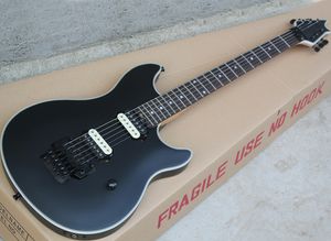 Chitarra elettrica nera opaca all'ingrosso della fabbrica con Floyd Rose, tastiera in palissandro