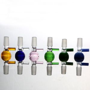 Renkli Waterpipe Cam Sigara 14mm 18mm Erkek Ortak Huni Filtre Kase Değiştirilebilir Taşınabilir Kolu Kuru Herb Tütün Oil Kuleleri Bongs Silikon Nargile Aşağı Kök Aracı