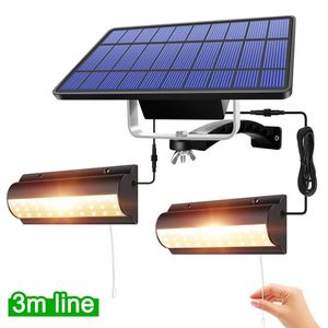 Solar Lamps Outdoor Pendant Light Automatic Sensor Switch Double Head Garden Lights Used In Gardens, Yards, Indoors, With Pull 3m Line