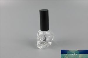 DHL Grátis 100 pçs/lote 10ml Frasco Esmalte Vazio Crânio Com Pincel Pequeno Preto Recipiente de Arte para Unhas Garrafas de Óleo para Unhas de Vidro