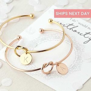 26 Letters Bracelet for Women Rose Gold Knotted Jewelry Name Friendship Lucky Bead Bracelet Pulseras Mujer Q0719