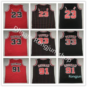 Men Basketball Scottie Pippen Jersey Dennis Rodman Uniform Pant Short Stitched Home Away Red Black White Beige