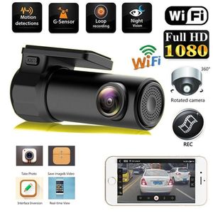 1080p Smart WiFi Car DVR Mini Dash Cam 140 grader Full HD Night Version Dold kamera med G-sensor 24 timmars parkeringskärm