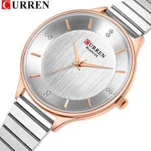 Curren Женские часы Sier кварцевые женские часы с ремешком из нержавеющей стали 9041 мода женские наручные часы Bayan Kol Saati Q0524