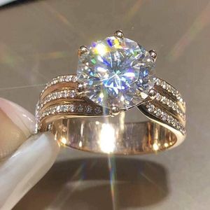 Wedding Rings Gorgeous Women s Crystal With Brilliant Cubic Zirconia Bling Engagement Trendy Women Smycken Partihandel