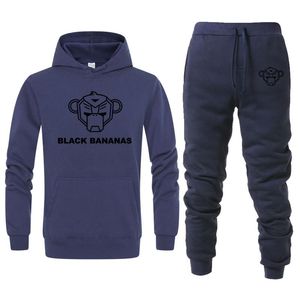 Felpe con cappuccio da uomo Felpe con cappuccio arancione Lettera di marca stampata BANANE NERE Set di due pezzi Tuta con cappuccio Uomo/Donna Abbigliamento sportivo Felpe con cappuccio + Pantaloni della tuta Jogg YY0G