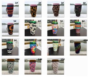 Reutilizável 20oz tumbler titular cobre sacos alça gelado xícara de café manga neoprene mangas isoladas canecas copos de garrafa de água capa com cinta