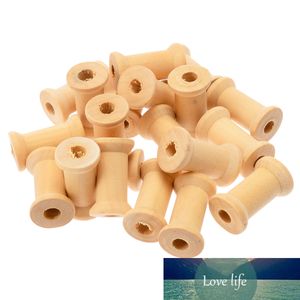 20pcs/lot 27mm Wooden Bobbins Vintage Spools Reels Organizer for DIY Sewing Ribbon Textile Yarn Twine Wood Crafts Decoration