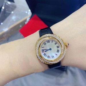 Classic New Women Geometric Roman Number Watches Ladies Stainless steel Rhinestone Quartz Wristwatch Mother of Pearl Clock 34mm