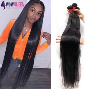 Wholesale 32 inch hair length for sale - Group buy 32 Bone Straight Hair Bundles WOWQUEEN Human Remy Inch Soft Brazilian Weave