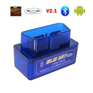 ELM 327 V2.1 Diagnostiska verktyg Elm327 Bluetooth OBD2 Bil Diagnostisk skanner för Android Elm-327 OBD 2 OBDII Scanner 20PCS / Bale