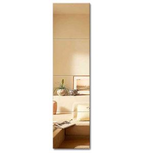 4Pcs Dressing Mirror Pasted on Wall Spliced Household for Student Dormitory Living Room Bedroom Full body Mirrors Mural Decor