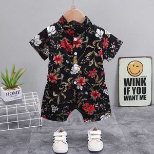 Ragazzi Cothes Imposta Estate Bambini Moda Cotone Camicie Pantaloncini 2 pezzi Tute Per Neonato Bambino Compleanno Abiti Bambini 3 4 5Y X0802