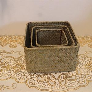 Kosze do przechowywania ręcznie tkanin koszyka trawy morskiej owoc chleb herbaty pudełko piknikowe kontener kosmetyczny organizator nordycka dekoracja domu