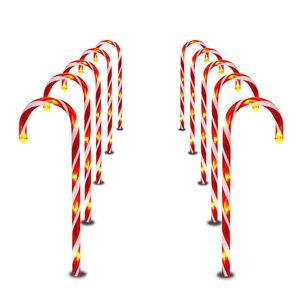 クリスマスキャンディークラッチパスウェイライトクリスマス杖屋外ヤードガーデン家の装飾ライトナビダッド2020