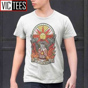 Męskie Dark Souls 3 Kościół Koszulka Słońca Pochwalaj młodzieży Trójniki Bawełniane T Shirt Moda Odzież 210714