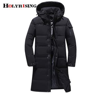 5XL Piumino lungo da uomo invernale Piumino d'anatra bianco con cappuccio Moda uomo antivento impermeabile cappotto spesso caldo 19719 211110