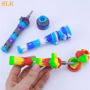 Glassolja Burner Mini Glass Tube Silicone Water Pipes Honeybe Rök Ripe Silikon Bong Cigarett Tobaksrökfilter Oil Rig 710