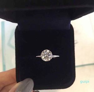 Tem stamp garra 1-3 karat cz diamante 925 anéis de prata esterlina para as mulheres casar anéis de noivado de casamento conjuntos de amantes jóias de presente