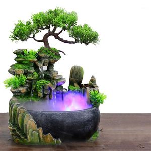 Obiekty dekoracyjne Figurki Rzemiosła Tabletop Feng Shui Decor Rockery Krajobraz Wody Fontanny Home Decoration Resin Resin Indoor Zen Gard