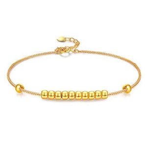 Luxury Fashion AU750 Pure 18K Gold Chain Beads Bracelet Jewelry Women Ladi Female Bridal Engagement Wedding Bracelets