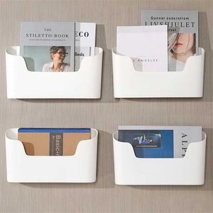 Wall Mounted Storage Box Sundries Remote Control Organizer Kitchen Cabinet Door Bathroom Rack Phone Holder 211102