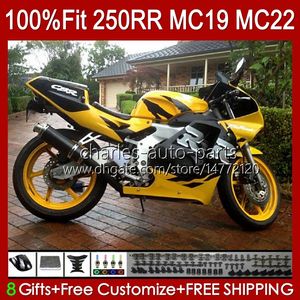 Fairings Injection Mold For HONDA CBR 250CC MC19 88-89 CBR 250RR 250 RR CC 250R 1988-1989 112HC.90 CBR250RR 88 89 CBR250 RR CC 1988 1989 OEM Full Bodys Kit yellow glossy