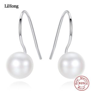 Stud Arrival Sterling Silver Round Pure Love Pearl Earrings For Women Jewelry Brincos White Purple Pink