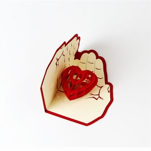 Najnowsza miłość w ręku 3D wyskakuje kartkę z życzeniami Walentynki Rocznica Boże Narodzenie Wedding Cards Postcard Giftsrrd6794