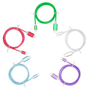 LED Lighting 1M USB-C to Type C Cable PD Fast Charging Cables For Samsung S20 Xiaomi Redmi Note 8 Pro