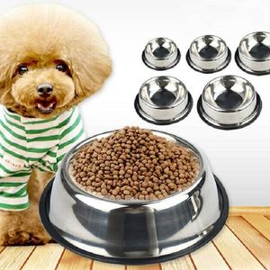 Stainless Steel Dog Bowl Pets Standard Pet Dogs bowls Puppy Cat Food or Drink Water Dish ZWL29