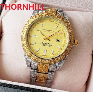 Herren-Quarzuhren von Montre de Luxe, klassische Day-Date-Uhr, 42 mm, schöner Designer-Edelstahl, wasserdicht, Super-Saphirverschluss, solide Präsident-Armbanduhren für Herren